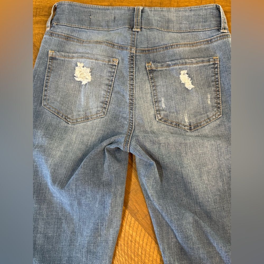 BCBGeneration Women’s Mid Rise Bootcut Distressed Blue Jeans Size 1 - Picture 7 of 14